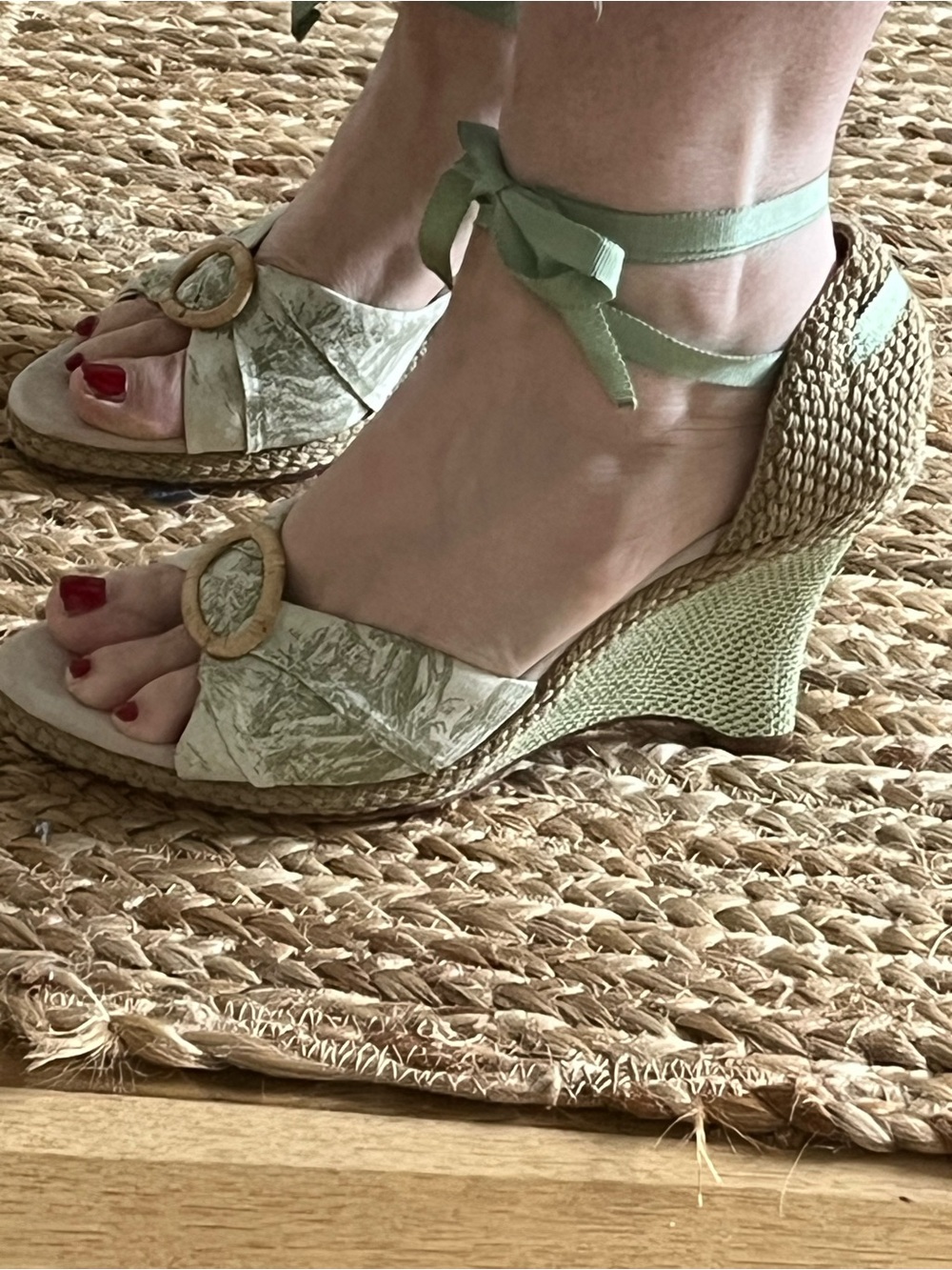 COLE HAAN espadrilles with ankle ties, size 9.
